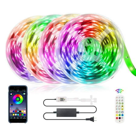 

Yi Lighting 65.6ft Smart RGB Strip Lights Music-Synced Color Changing with Remote App Control