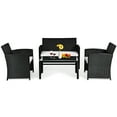 thumbnail image 7 of Costway 4-Piece Rattan Outdoor Conversation Set with Sofa and Coffee Table, Black, 7 of 7