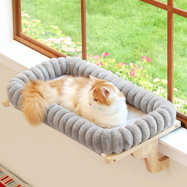 Zakkart SnugCloud Repisa para Ventana para Gatos Ortopédica con Respaldo