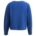 thumbnail image 5 of Pullover Sweaters for Women 2025 Long Sleeve Crewneck Loose Plain Ribbed Knit Cropped Sweater Tops Fall Winter Outfits, 5 of 6