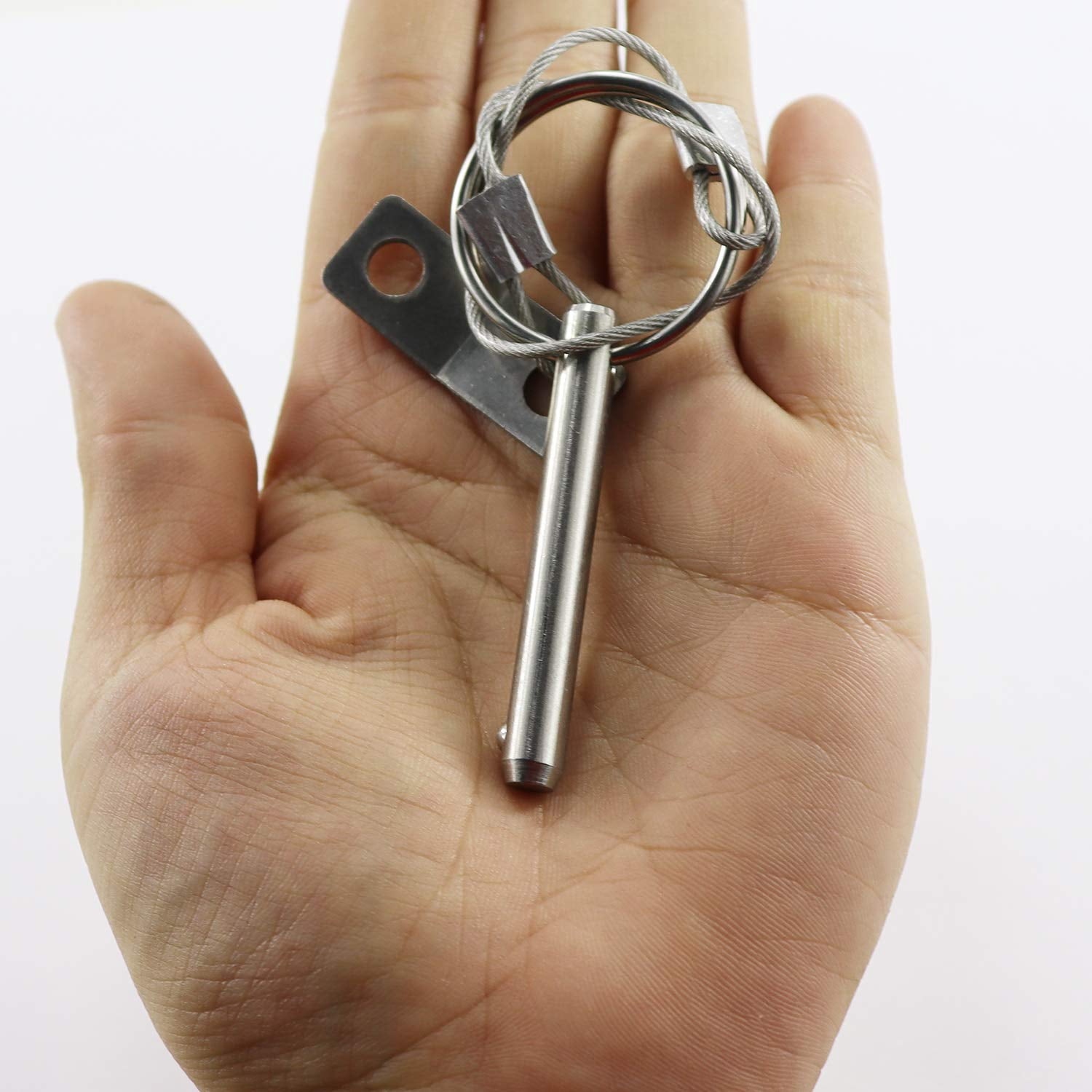 ABPETE 4PIECES of Quick Release Pin 1/4" Diameter, Usable Length 1-1/2"(38mm), Total Length 2"(51mm) Full 316 Stainless Steel, Bimini Top Pin, Marine Hardware