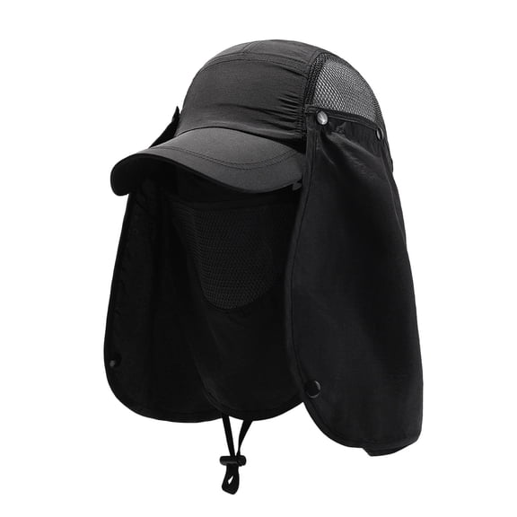 Kalauyu Men's Detachable Neck Flap Sun Hat with Brim UPF 50 Breathable Fishing and Hiking Hat for Men