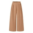 thumbnail image 4 of Kureaily Women Casual Irregular Waist Pant With Pocket Loose Pants Solid Color Crop Pants Women Lightweight Pants, 4 of 4