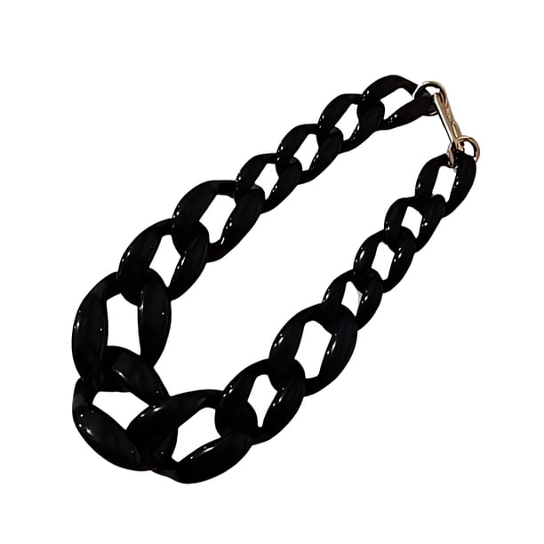 Collar de Cadena de Eslabones de Acrílico Grueso Qarigey Boho Negro