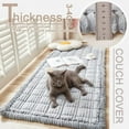 thumbnail image 4 of Couch Cover for Dogs Washable, Fuzzy Pet Couch Covers for 3 Cushion Sofa Pet Friendly, Non Slip Sofa Cover (Light Gray, 27.6" x 82.7"/70 x 210cm), 4 of 13