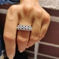 thumbnail image 2 of 2.50Ct Round Cut Lab Created Diamond Half Eternity Wedding Band Ring 14K White Gold Plated, 2 of 5