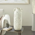 thumbnail image 2 of DecMode 22" Antique Textured Amphora Cream Magnesium Oxide Vase with 2 Small Handles, 2 of 9