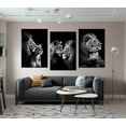 thumbnail image 2 of Modern 3 Piece Wild Animal Lion Canvas Paintings Lion Family Portrait Pictures Wall Decor Artwork Living Room Bedroom Home Office Decorations Unframed, 2 of 6