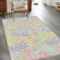 thumbnail image 2 of Area Rug for Living Room, Easter Non-Slip Indoor Large Carpet for Bedroom/Dining Room, Watercolor Rabbits Love Polka Dots Spring Beige Washable Low-Profile Rectangle Floor Runner Rugs - 4 x 6 Ft, 2 of 8