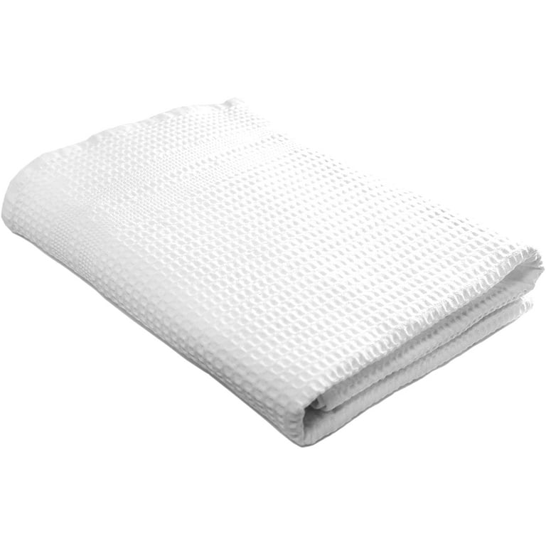 Gilden Tree Waffle Towels Quick Dry Lint Free Thin Bath Towel, Classic  Style (White) 