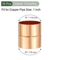 thumbnail image 2 of Uxcell 10 Pcs Copper Coupling, Pipe Fitting C x C Connector with Tube Stop (1" Nominal Size), 2 of 6