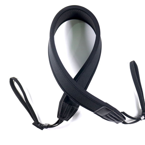 AURARMLET 2-Pack Wide Black Foam Camera Neck Straps for Photographers, Comfortable and Support