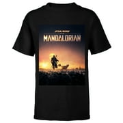Star Wars The Mandalorian Disney+ Series Poster - Short Sleeve T-Shirt for Kids - Customized-Black