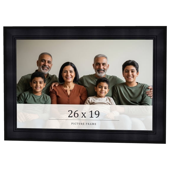 26x19 Frame Black Passaggi Solid Wood Picture Frame Width 1.5 Inches | Interior Depth 0.5 Inches |
