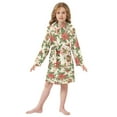 thumbnail image 6 of FORMRS Niños Bathrobe Unisex Hooded Robe Soft Plush Pajamas Sleepwear, Size 4-6T, Retro Christmas Holly, 6 of 7