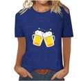 thumbnail image 2 of Blouses pour Femmes, Mode Décontractée Oktoberfest Imprimé Col Rond Manches Courtes T-shirt Haut Manches Courtes Col Rond, 2 of 4