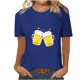 thumbnail image 1 of Tops Cortos para Mujeres, Oktoberfest Casual Impreso Cuello Redondo Manga Corta Camiseta Top Hecho de Poliéster para la Primavera Verano Uso Diario, Camisetas Casuales de Mujer, 1 of 4