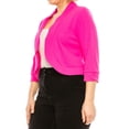 thumbnail image 2 of Moa Collection Women's Plus Size Casual 3/4 Sleeve Bolero Open Front Cardigan Jacket Blazer, Female, 2 of 6