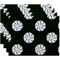 Simply Daisy 18" x 14" Whirl of the Season Holiday Geometric Print Placemats, Set of 4