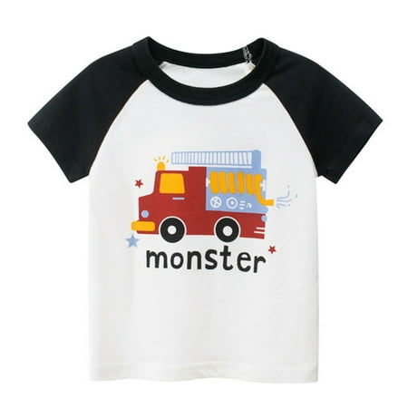 

Toddler Kids Baby Boys Girls Cars Print Short Sleeve Crewneck T Shirts Tops Tee Clothes For Children Quick Dry T Shirt