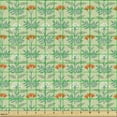 thumbnail image 2 of Floral Fabric by the Yard, Continuous Eastern Style Blossoms Leaves Botanical Illustration, Decorative Upholstery Fabric for Sofas and Home Accents, Pale Green Dark Peach by Ambesonne, 2 of 5