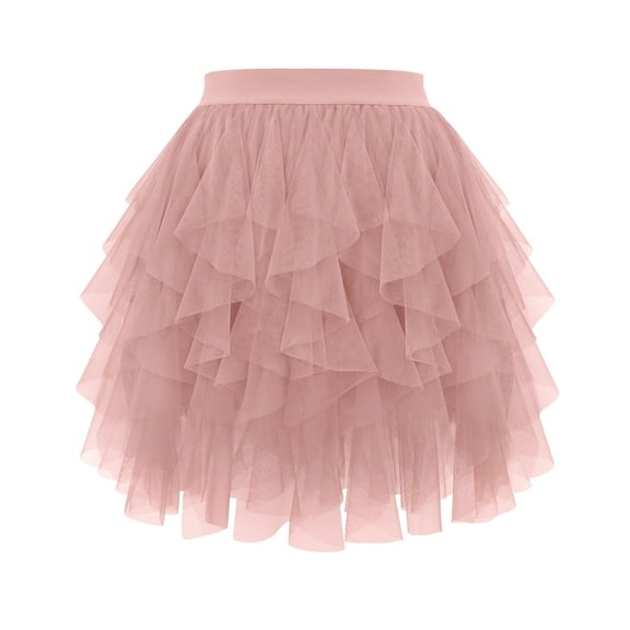 Sexlip Womens High Waist Furry Mini Skirt Elastic Waist Design Soft Fabric Relaxed Silhouette for Casual Hangouts Pink L