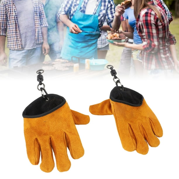 Guantes De Guantes De Barbacoa Guantes Resistentes Al Calor Para La Barbacoa De La Parrilla, Guantes De Chimenea Anti -escalillo Grueso De Vaca Para La Cocina Para Cocinar A La