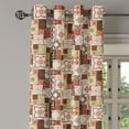 thumbnail image 2 of Ambesonne Moroccan Grommet Curtain, Vintage Square Pattern, 50" x 96", Cream Dark Coral Brown, 2 of 6