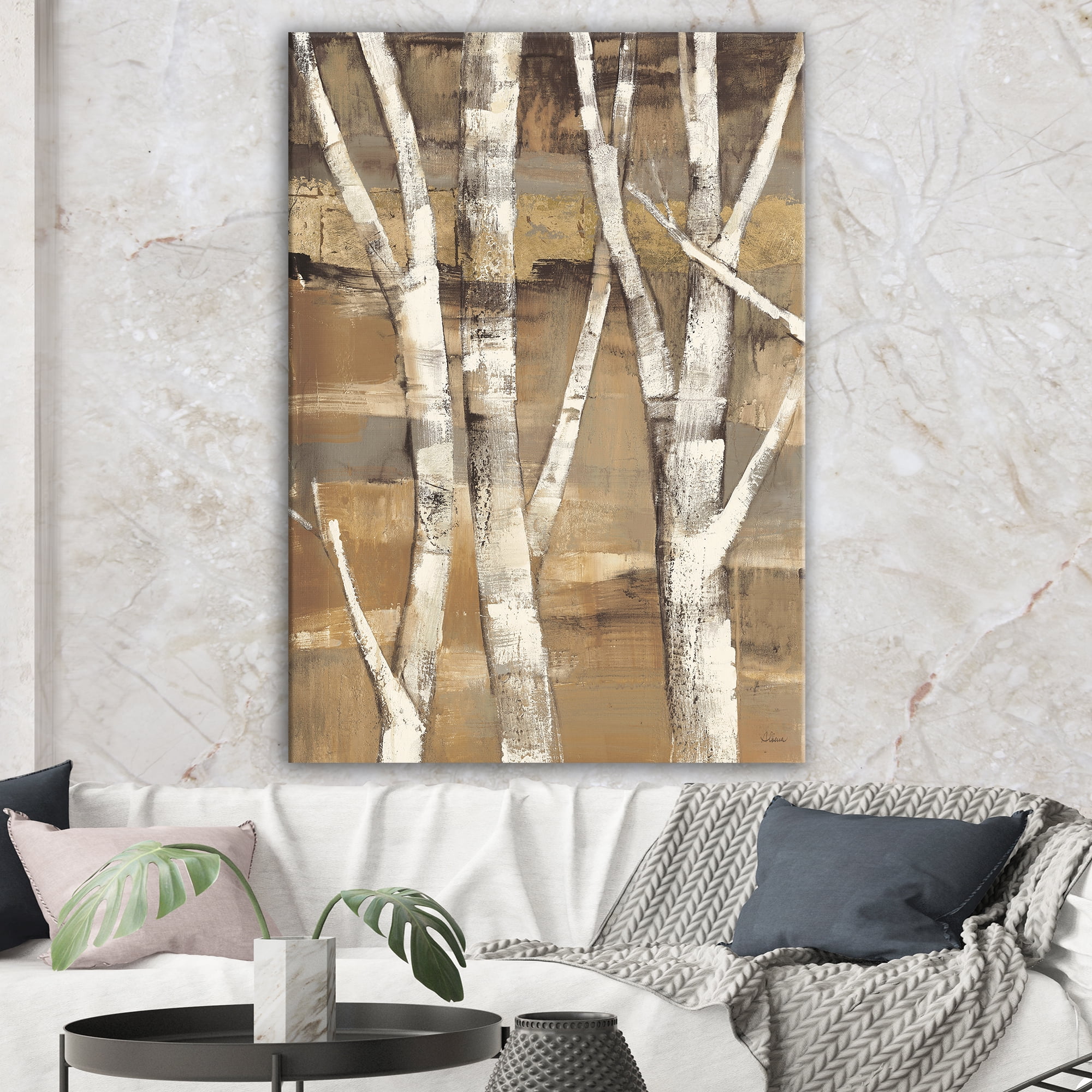 Designart 'Natural Birch Forest II' Traditional Canvas Art