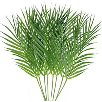 8 Pcs Artificial Areca Palm Leaves Stems Greenery Tropical Palm Tree Leaves Plants Faux Monstera Leaves for Palm Sunday Floral Arrangement Hawaiian Luau Jungle Beach Wedding Party