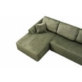 thumbnail image 4 of Muumblus 109" Oversized L-Shaped Modular Sectional Sofa with Movable Chaise, Boneless Corduroy Cloud Couch for Living Room, Green (Left Facing Chaise), 4 of 5