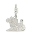 thumbnail image 4 of Diamond2Deal 925 Sterling Silver Enameled Santa's Sled Charm Pendant for Women (L- 1.19 inch, W- 0.79 inch), 4 of 6