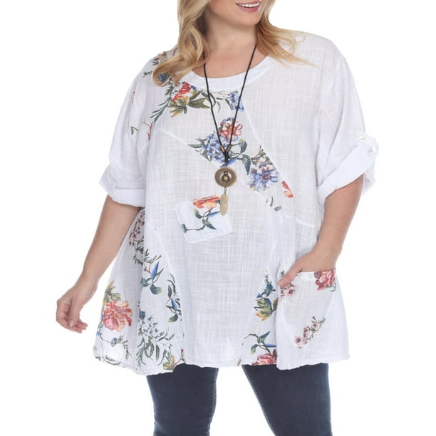 Simply Couture - Simply Couture Women's Plus Size Short Sleeve Casual Top with Pockets - Walmart