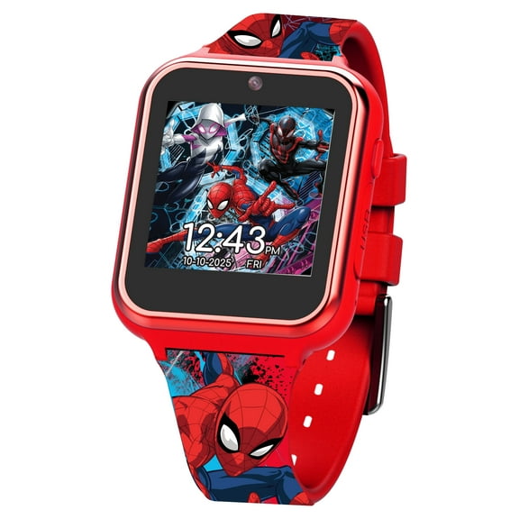 Marvel Spider Man iTime Unisex Touchscreen Smart Watch with Silicone Strap and Red Case 42MM