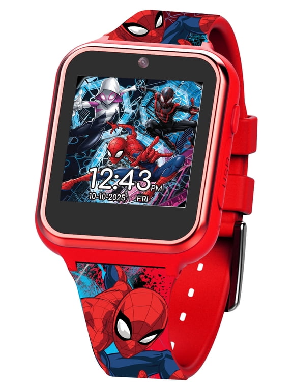 (Open Box) Marvel Spider Man iTime Unisex Touchscreen Smart Watch with Silicone Strap and Red Case 42MM