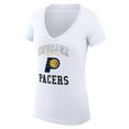thumbnail image 2 of Women's G-III 4Her by Carl Banks White Indiana Pacers Super-Slim Fit Lightweight Team Logo V-Neck T-Shirt, 2 of 3