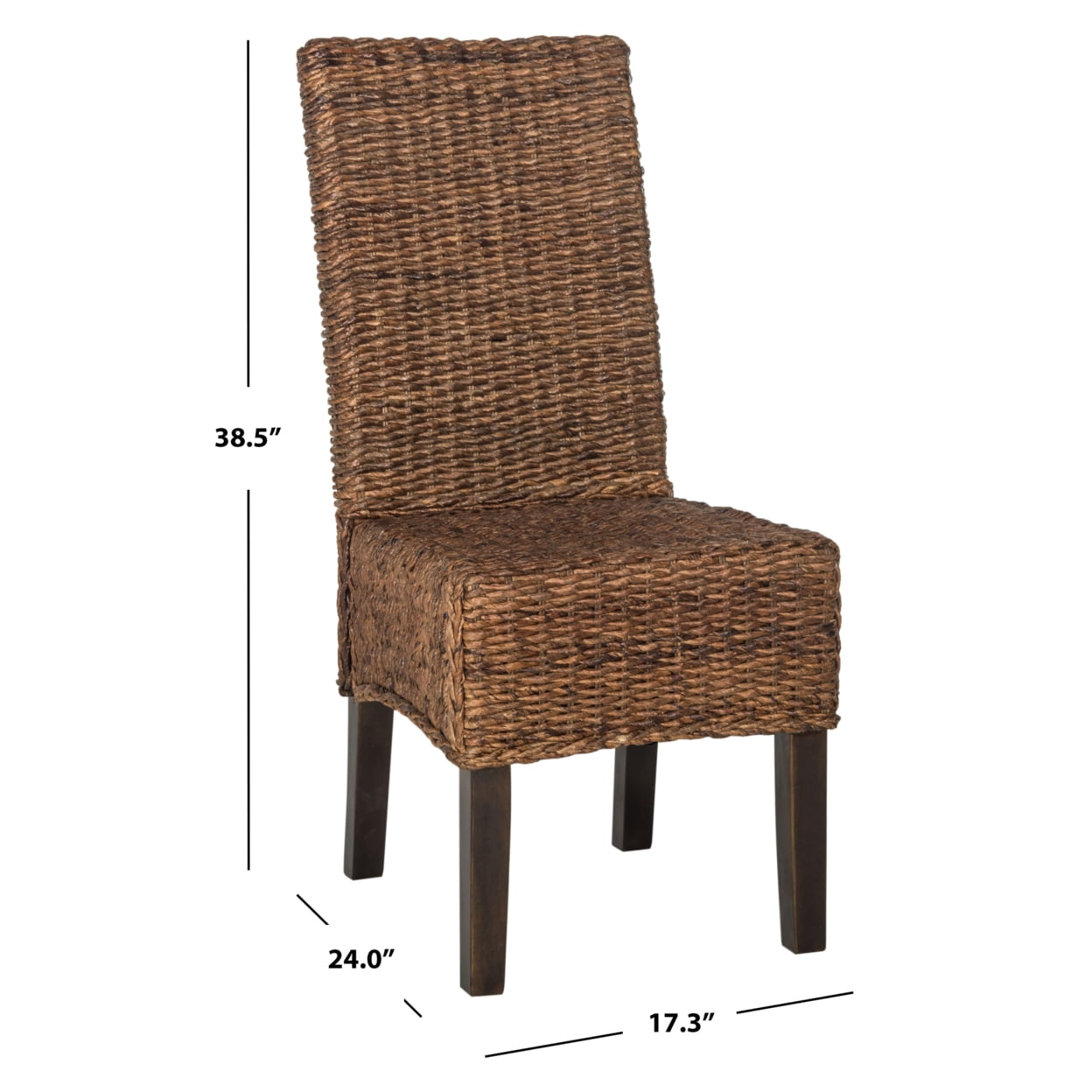 Safavieh Avita 18''H Wicker Dining Chair, SEA8012B-SET2