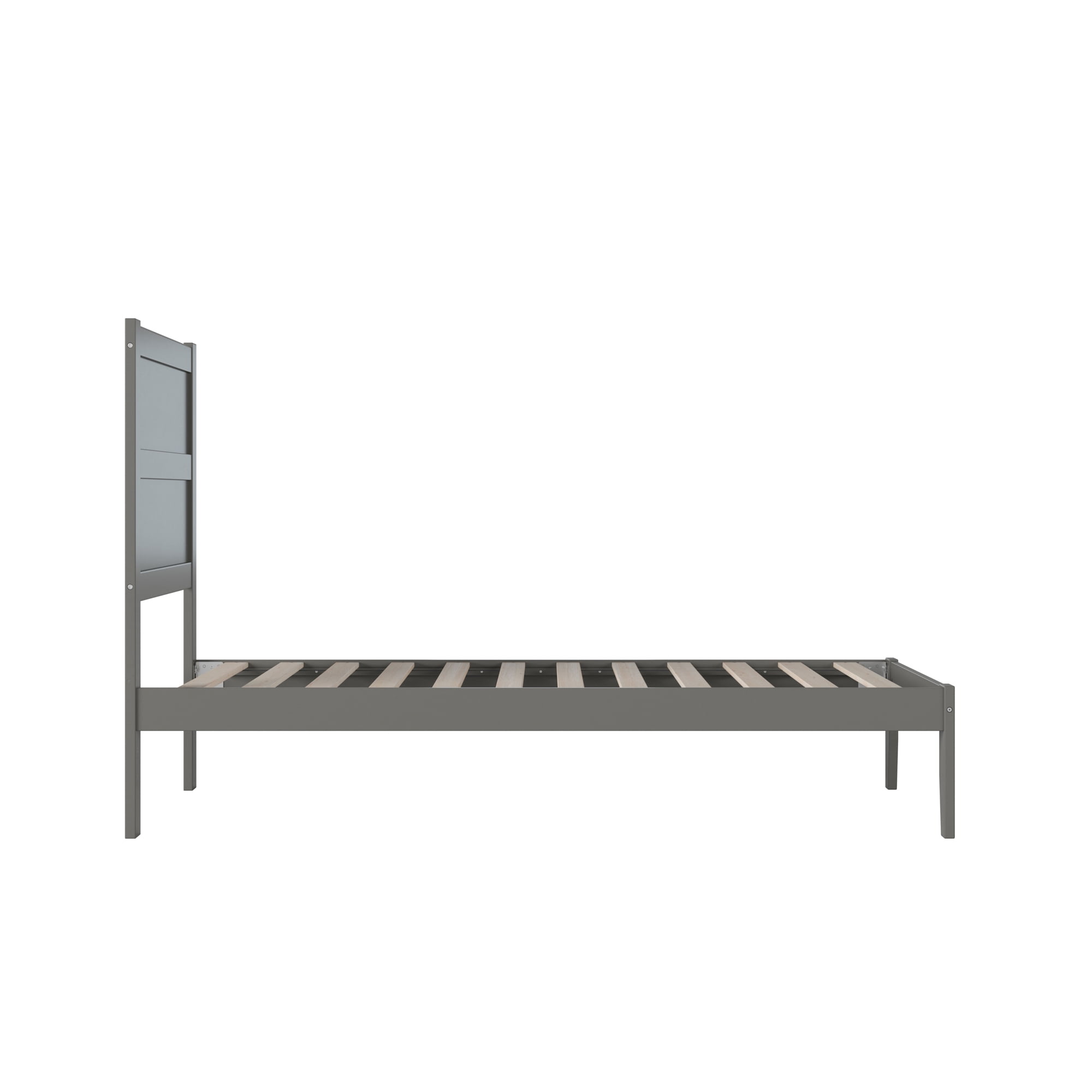 AFI NoHo 14" Twin Wood Platform Bed Frame with Modern Panel Headboard, Grey