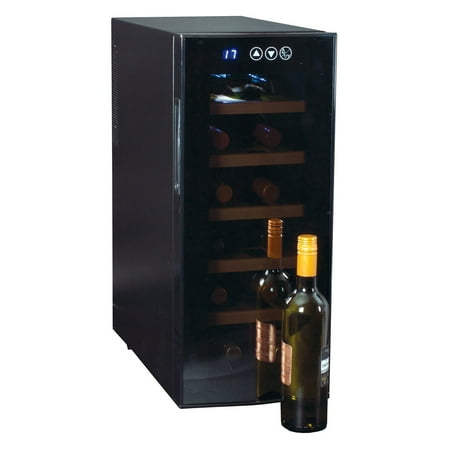 Deluxe Beverage - Koolatron 12 Bottle Deluxe Single Zone Wine Cooler with Wood Sliding Shelves WC12-35D