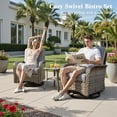 thumbnail image 6 of Ovios 11 Pieces Patio Furniture Set All-Weather Wicker Outdoor Sectional with 54" Fire Pit, Swivel Chairs & Solar Table, 6 of 11