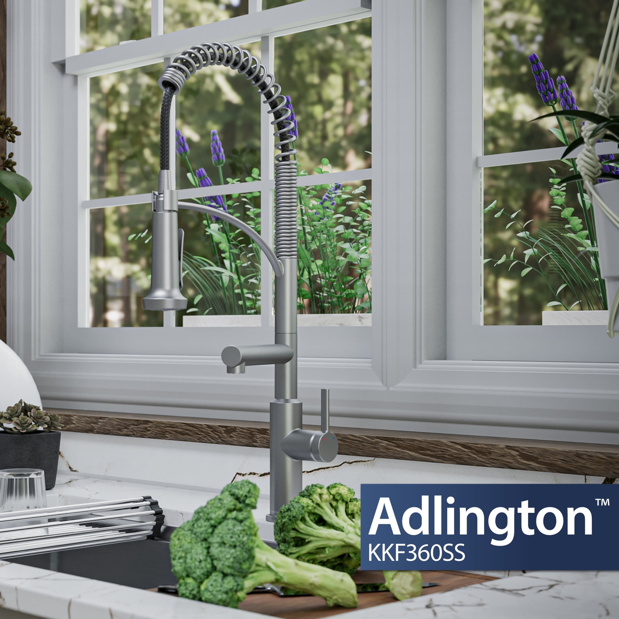 Karran Usa KKF360SS Adlington 1.8 GPM Single Hole Kitchen Faucet - Stainless Steel