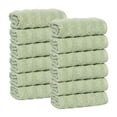 thumbnail image 2 of Superior Zuma Zero Twist Face Towels Washcloths, Set of 12, Green, 2 of 10