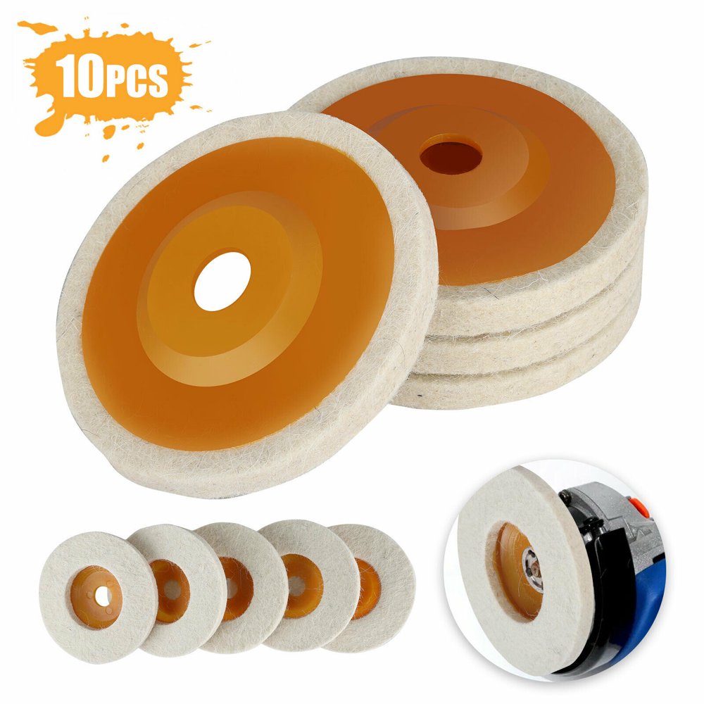 10Pcs 100mm 4 Inch Wool Buffing Angle Grinder Wheel Felt Polishing Disc