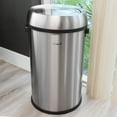 thumbnail image 4 of Elama 65 Liter Large 17 Gallon Swing Lid Stainless Steel Cylindrical Trash Bin, 4 of 7
