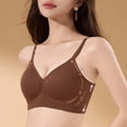 thumbnail image 7 of Qgtaibl Seamless Wireless Bralette for Women Ribbed Knit Letter Floral Print Soft Padded Bra Adjustable Thin Straps Push Up Comfort Daily Bras Brown XXL, 7 of 7