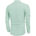 thumbnail image 2 of Men's Cotton Linen Henley Shirt Long Sleeve Hippie Casual Beach T Shirts, 2 of 7