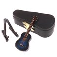 thumbnail image 1 of Mini modelo de guitarra en miniatura, réplica con soporte y funda, adornos de instrumentos musicales, accesorios para casa de muñecas, 1 of 4