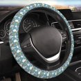 thumbnail image 5 of Fuzoiu Snowflake Scarf Snowman Print Elastic Stretch Steering Wheel Cover, Universal 15 Inch Automotive Steering Wheel Cover, Anti-Slip Sweat Absorption Universal Car Accessories for Women Men, 5 of 6