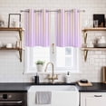 thumbnail image 2 of 2 Panels Kitchen Tier Curtains 39 Inch Length, Yellow Pink Stripe Grommets Window Treatment Curtain, Vertical Striped Gradient Geometric Thermal Curtains Drapes for Living Room/Bathroom, 2 of 9