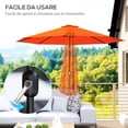 thumbnail image 4 of Outsunny Parasol de Marché Rond 10 Pieds x 8 Pieds, Orange, 4 of 10